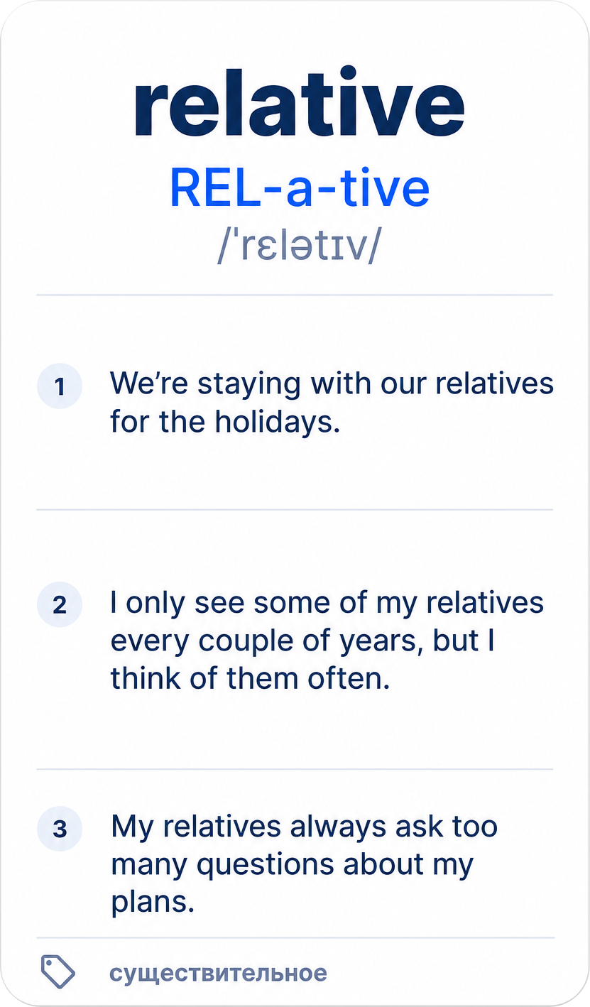 Лицевая сторона карточки relative